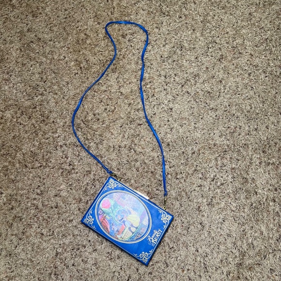 Disney: Beauty & the Beast Storybook Crossbody – Blue Gold Faux Leather - Picture 2 of 6